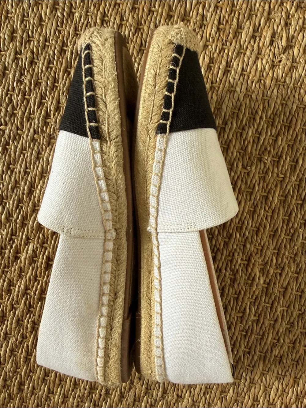 J. Crew Two-Tone Black and White Canvas Espadrille Flats